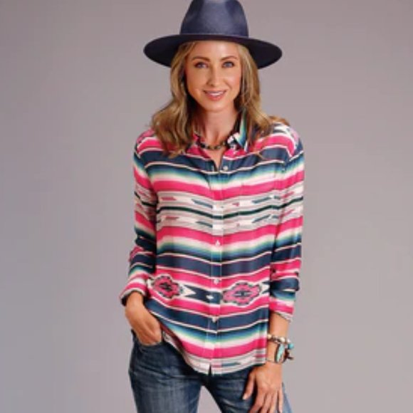 Stetson Serape Print Button Down Shirt - Picture 2 of 2